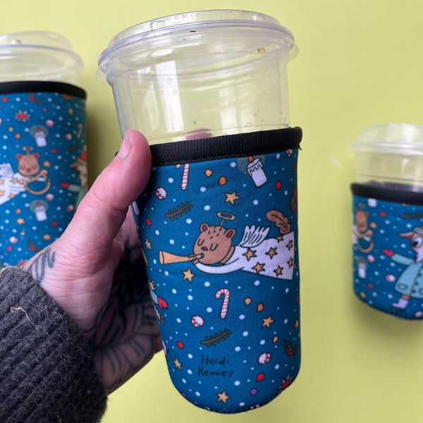 Winter Ice Skater Neoprene Drink Sleeve