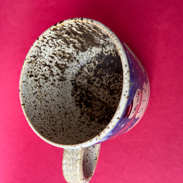 Ceramic Wheel Thrown Snowman Mug 9oz