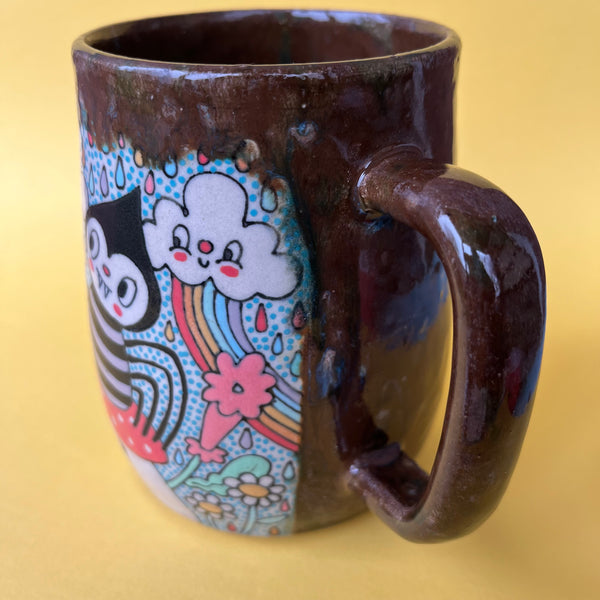 Ceramic Wheel Thrown Spider Flower Mug 17oz