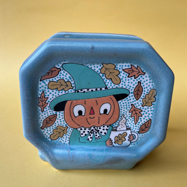 Ceramic Slip Cast Pumpkin Coffee Filter Holder (or napkin)