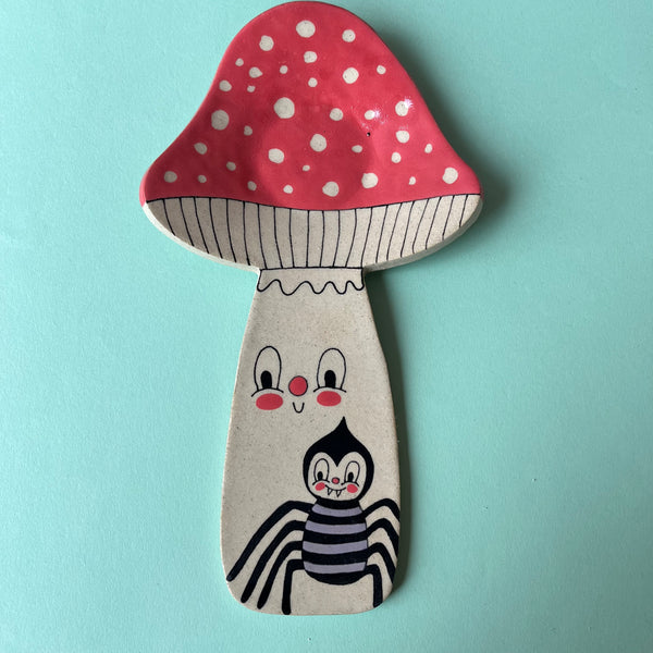 Ceramic Hand Built Mushroom Spoon Rest