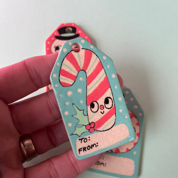 Ceramic Hand Built Gift Tags Set Of 3