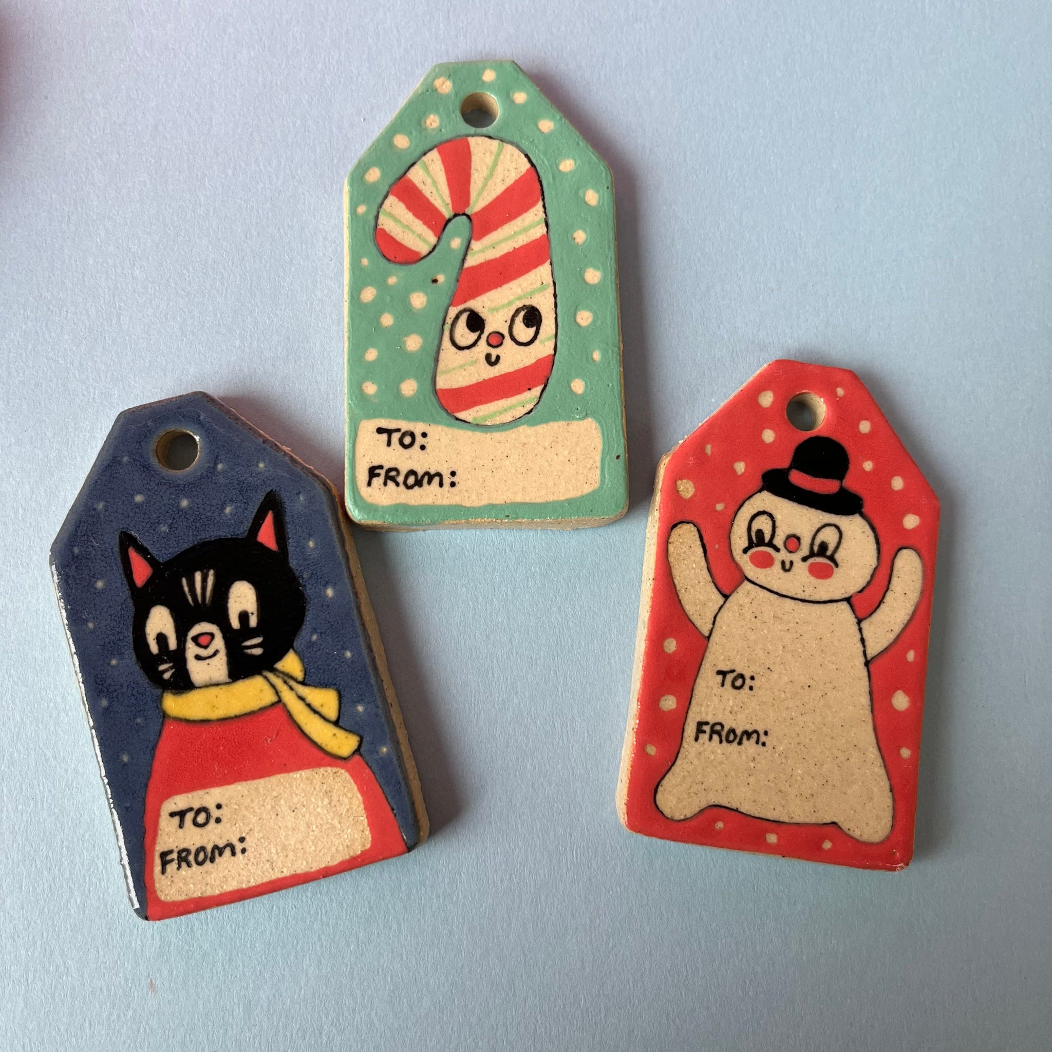 Ceramic Hand Built Gift Tags Set of 3