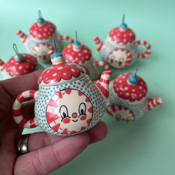 Ceramic Slip Cast Teapot Ornament