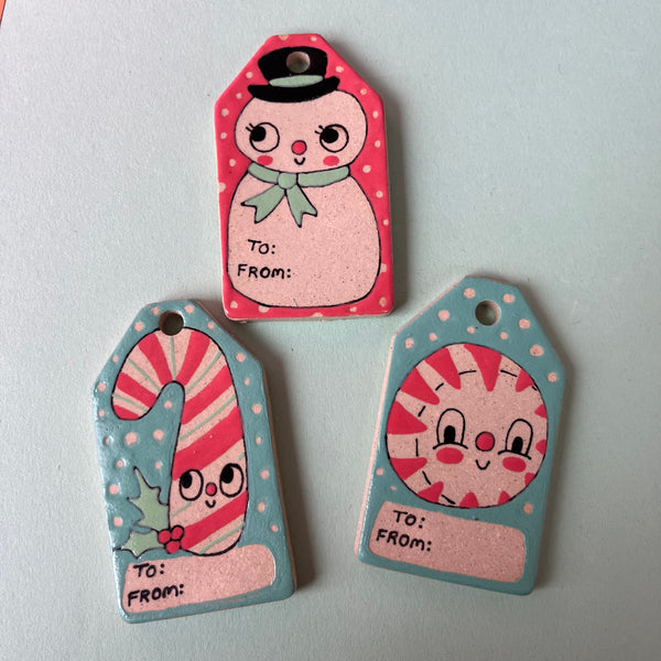 Ceramic Hand Built Gift Tags Set Of 3