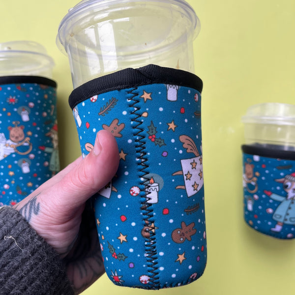 Winter Ice Skater Neoprene Drink Sleeve