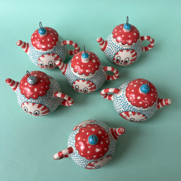 Ceramic Slip Cast Teapot Ornament