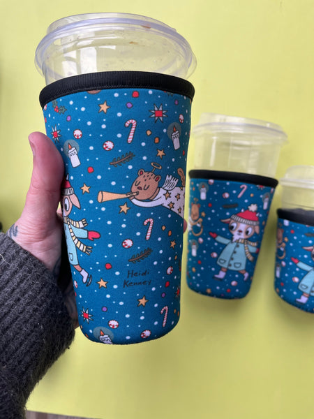 Winter Ice Skater Neoprene Drink Sleeve