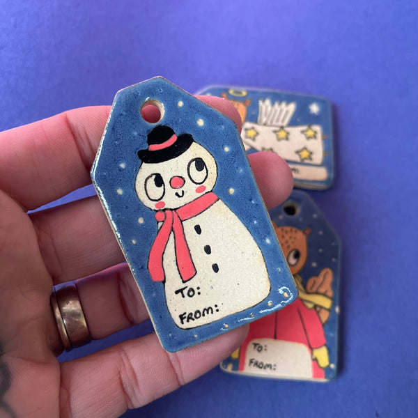 Ceramic Hand Built Ceramic Gift Tags Set of 3