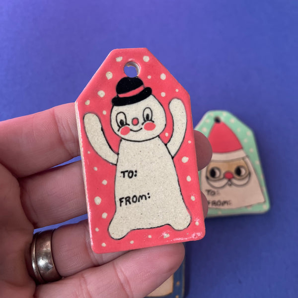 Ceramic Hand Built Gift Tags Set Of 3