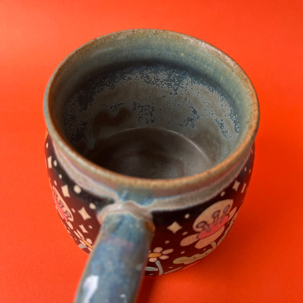 Ceramic Wheel Thrown Flower Mug 10oz