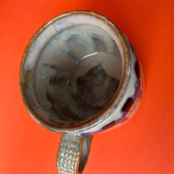 Ceramic Wheel Thrown Cat Snowman Mug 11oz