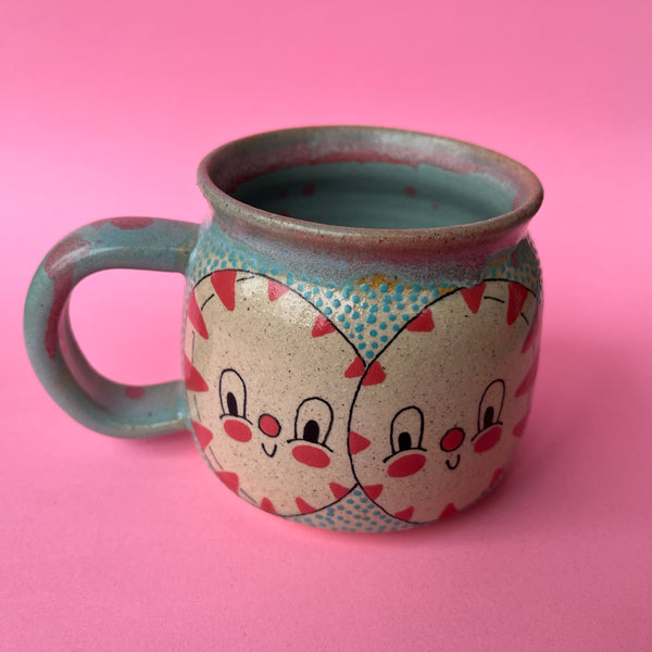 Ceramic Wheel Thrown Peppermint Mug 10oz