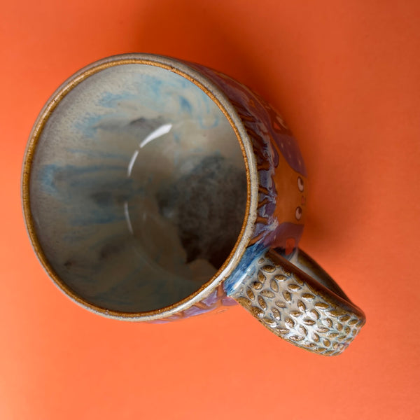 Ceramic Wheel Thrown Fall Cats Mug 11oz