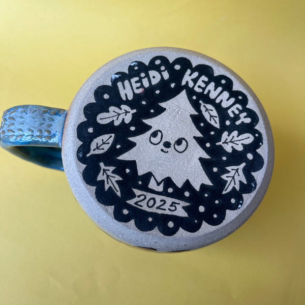 Ceramic Wheel Thrown Winter Walk Mug 13oz