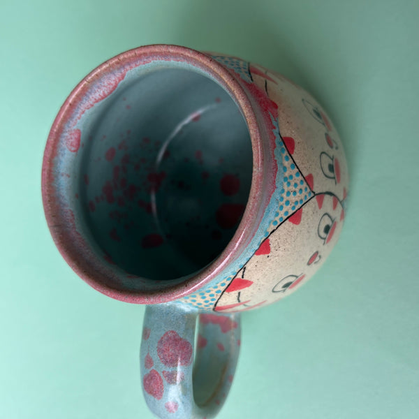 Ceramic Wheel Thrown Peppermint Mug 10oz