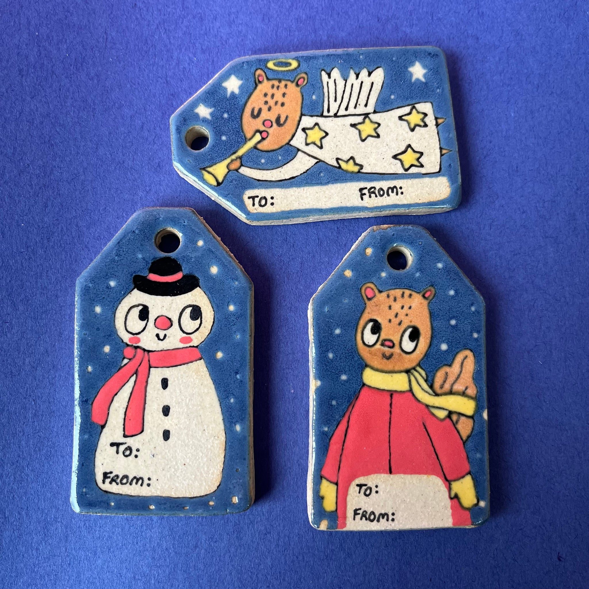 Ceramic Hand Built Ceramic Gift Tags Set of 3