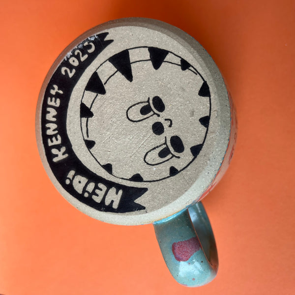 Ceramic Wheel Thrown Peppermint Mug 11oz