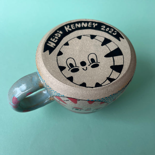 Ceramic Wheel Thrown Peppermint Mug 10oz