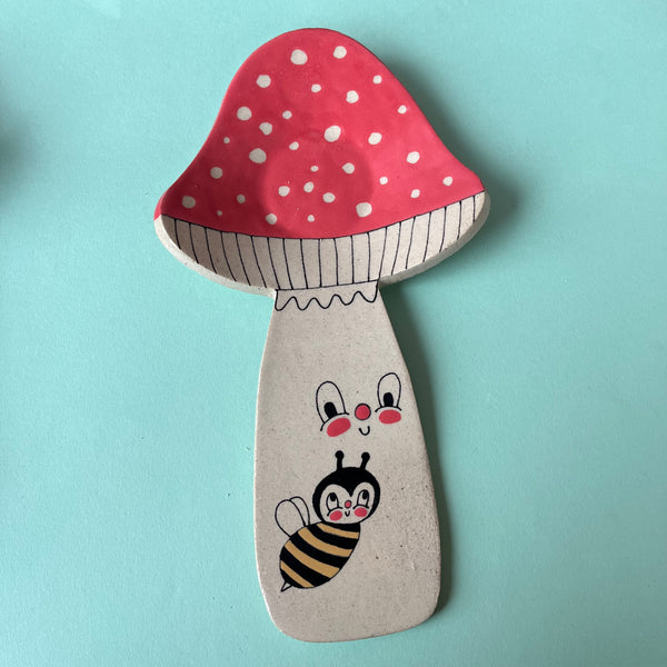 Ceramic Hand Built Mushroom Spoon Rest