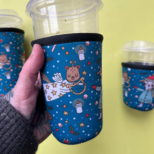 Winter Ice Skater Neoprene Drink Sleeve