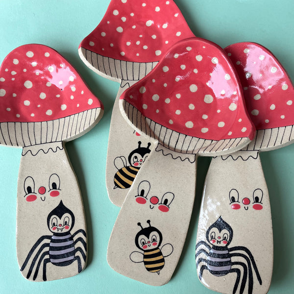 Ceramic Hand Built Mushroom Spoon Rest