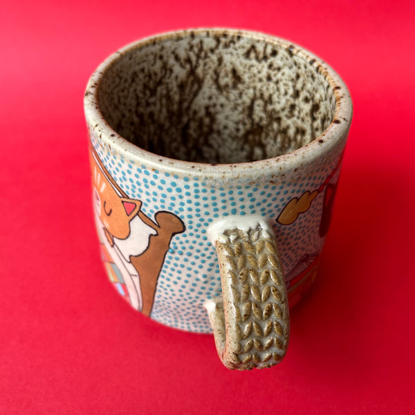 Ceramic Wheel Thrown Cozy Cats Mug 11.5oz