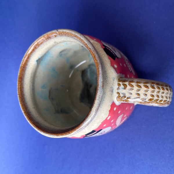 Ceramic Wheel Thrown Snowman Mug 11oz