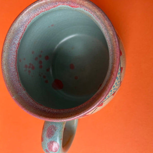 Ceramic Wheel Thrown Peppermint Mug 11oz