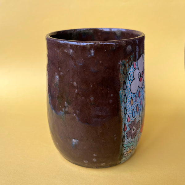 Ceramic Wheel Thrown Spider Flower Mug 17oz