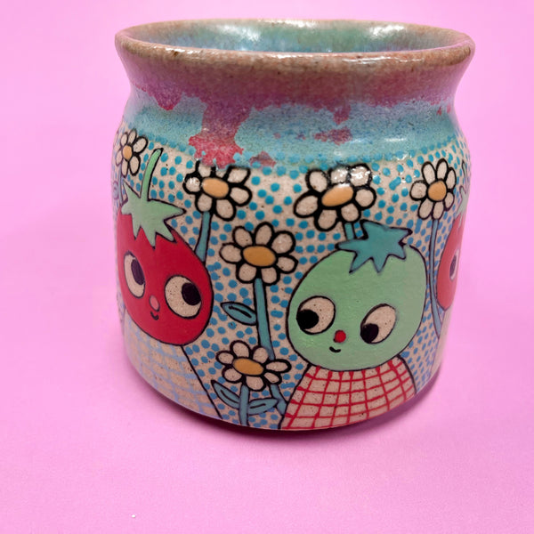 Ceramic Wheel Thrown Tomato Mug 10oz