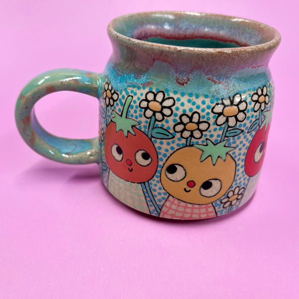 Ceramic Wheel Thrown Tomato Mug 10oz