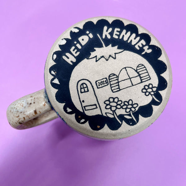 Ceramic Wheel Thrown Cute Houses Mug