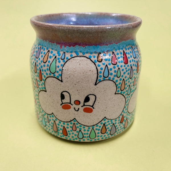 Ceramic Wheel Thrown Rainbow Cloud Mug 12oz
