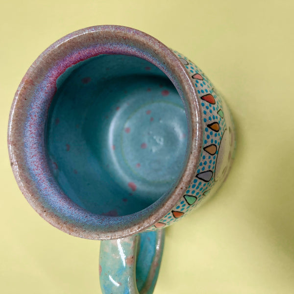 Ceramic Wheel Thrown Rainbow Cloud Mug 12oz