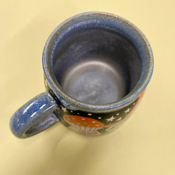 Ceramic Wheel Thrown Owl Mushroom Mug 10.5oz