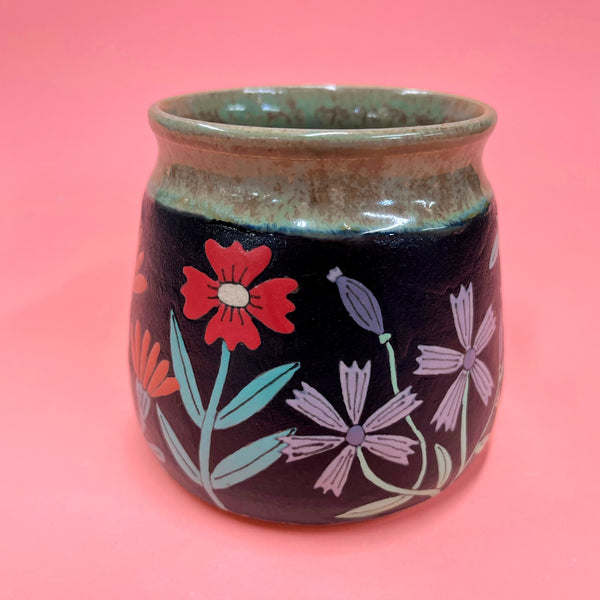 Ceramic Wheel Thrown Mushroom Mug 16oz