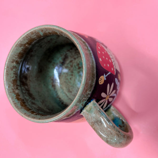 Ceramic Wheel Thrown Mushroom Mug 16oz