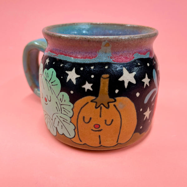 Ceramic Wheel Thrown Vegetable Garden Mug 10oz