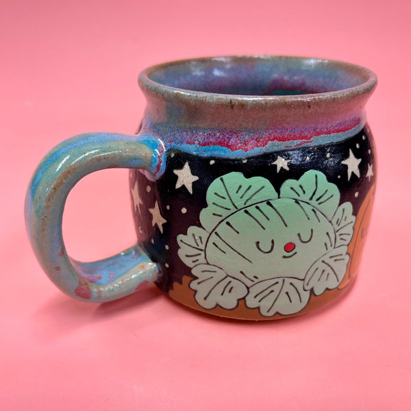 Ceramic Wheel Thrown Vegetable Garden Mug 10oz