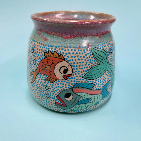 Ceramic Wheel Thrown Mermaid Mug 14.5oz