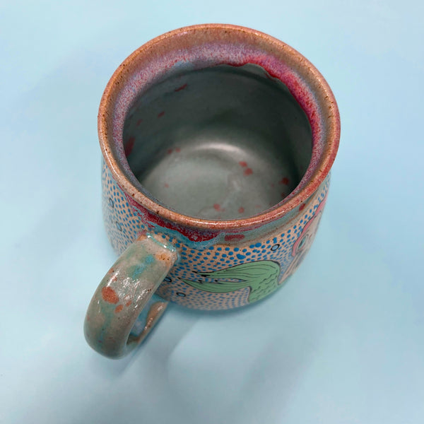 Ceramic Wheel Thrown Mermaid Mug 14.5oz