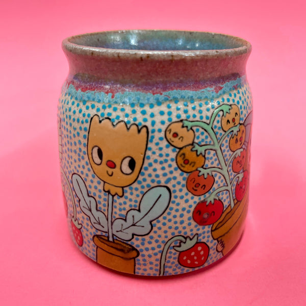 Ceramic Wheel Thrown Garden Witch Mug 11oz