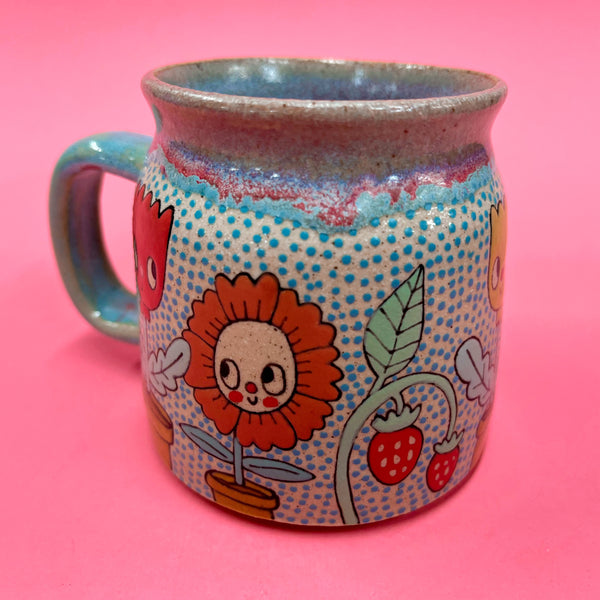 Ceramic Wheel Thrown Garden Witch Mug 11oz