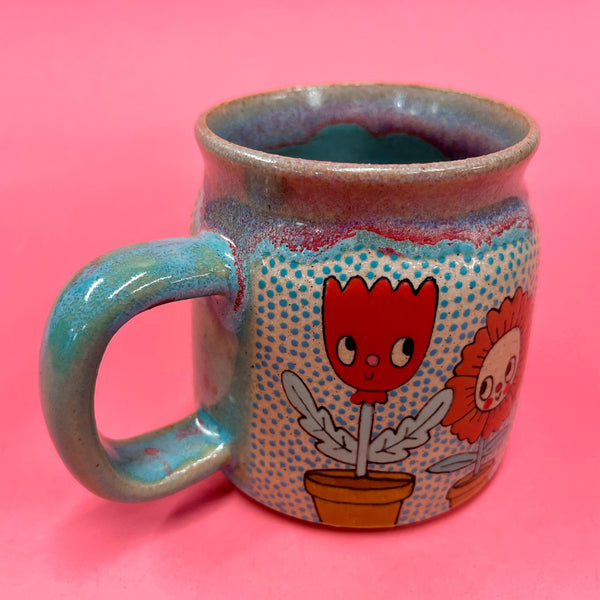 Ceramic Wheel Thrown Garden Witch Mug 11oz