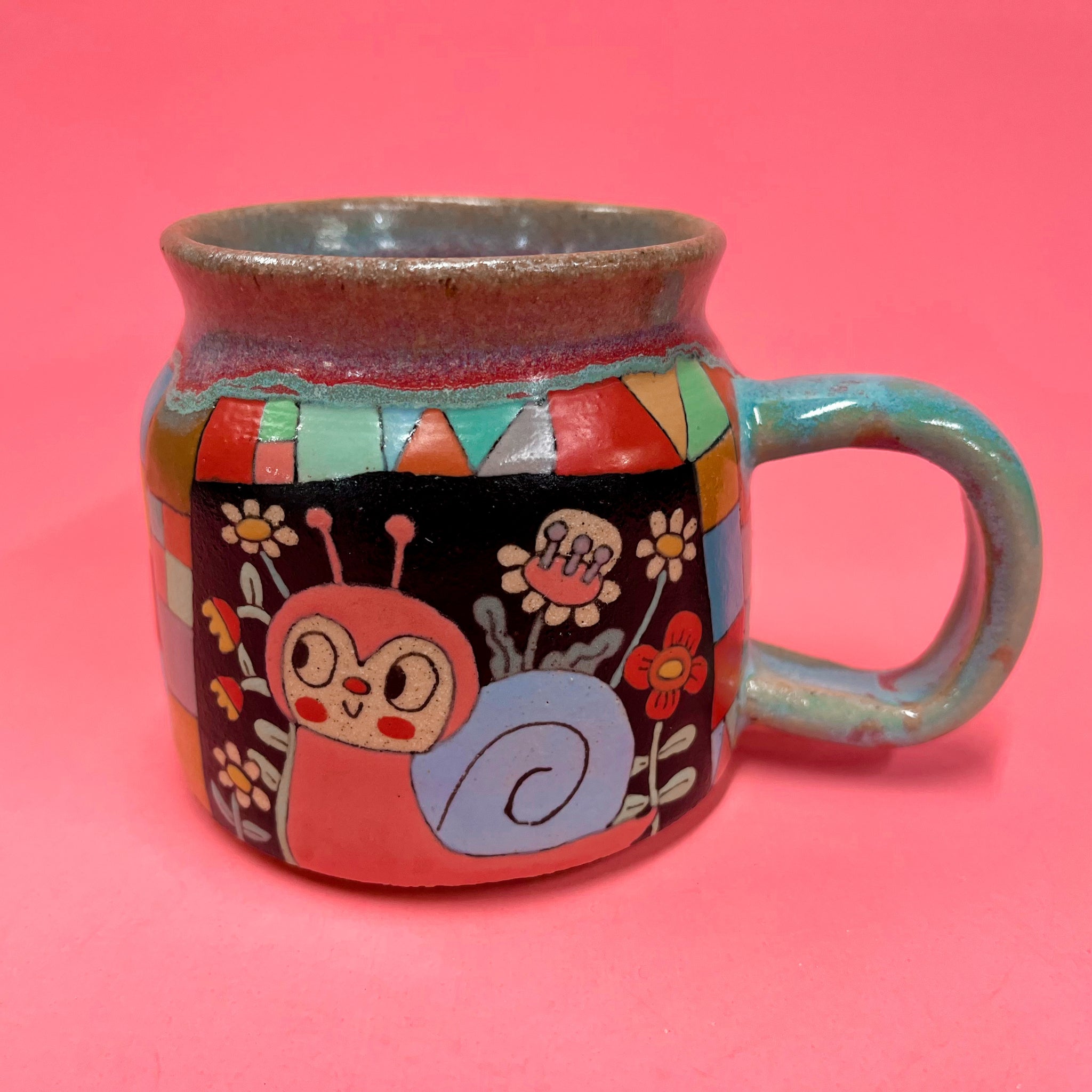 Ceramic Wheel Thrown Snail Mug 12oz