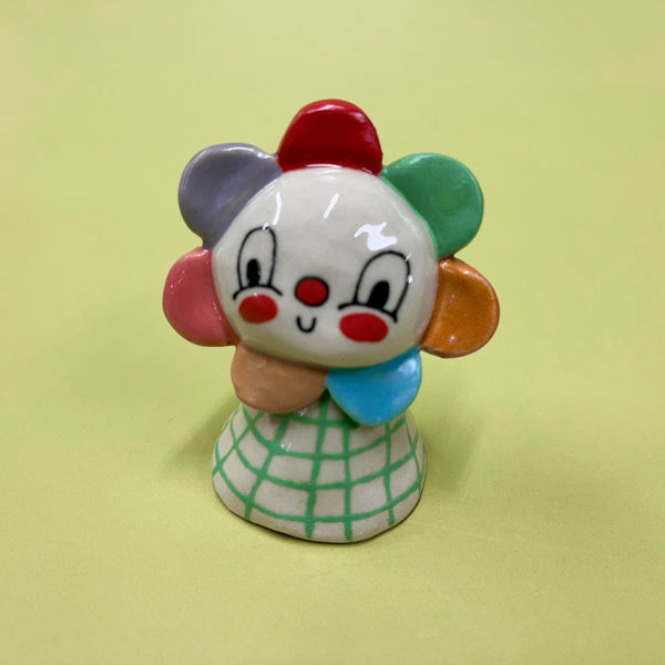 Ceramic Hand Built Bell Flower House Rainbow