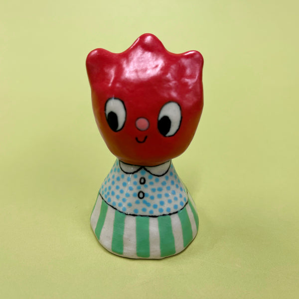 Ceramic Hand Built Bell Flower House Rainbow
