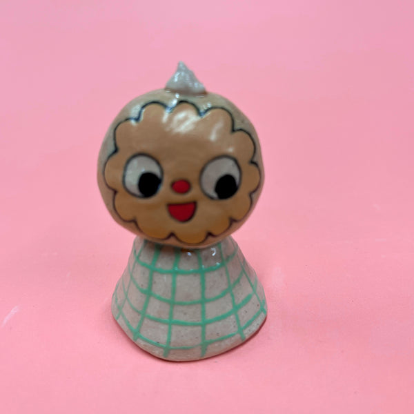 Ceramic Hand Built Bell Coffee Donuts