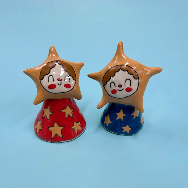Ceramic Hand Built Bell Star Child